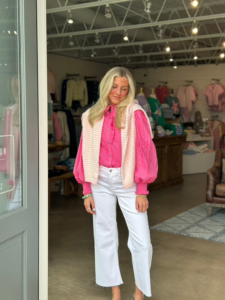 Bright Pink Embroidered top