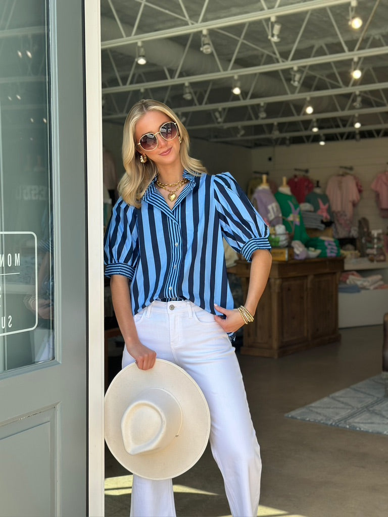 Willow Striped top - Blue