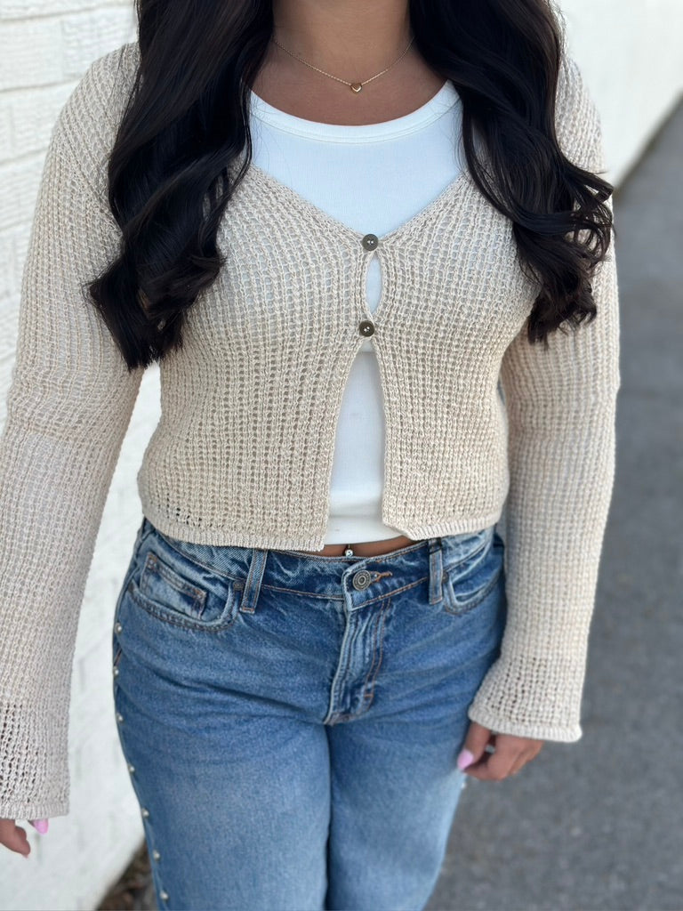Bell Sleeve Crochet cardigan