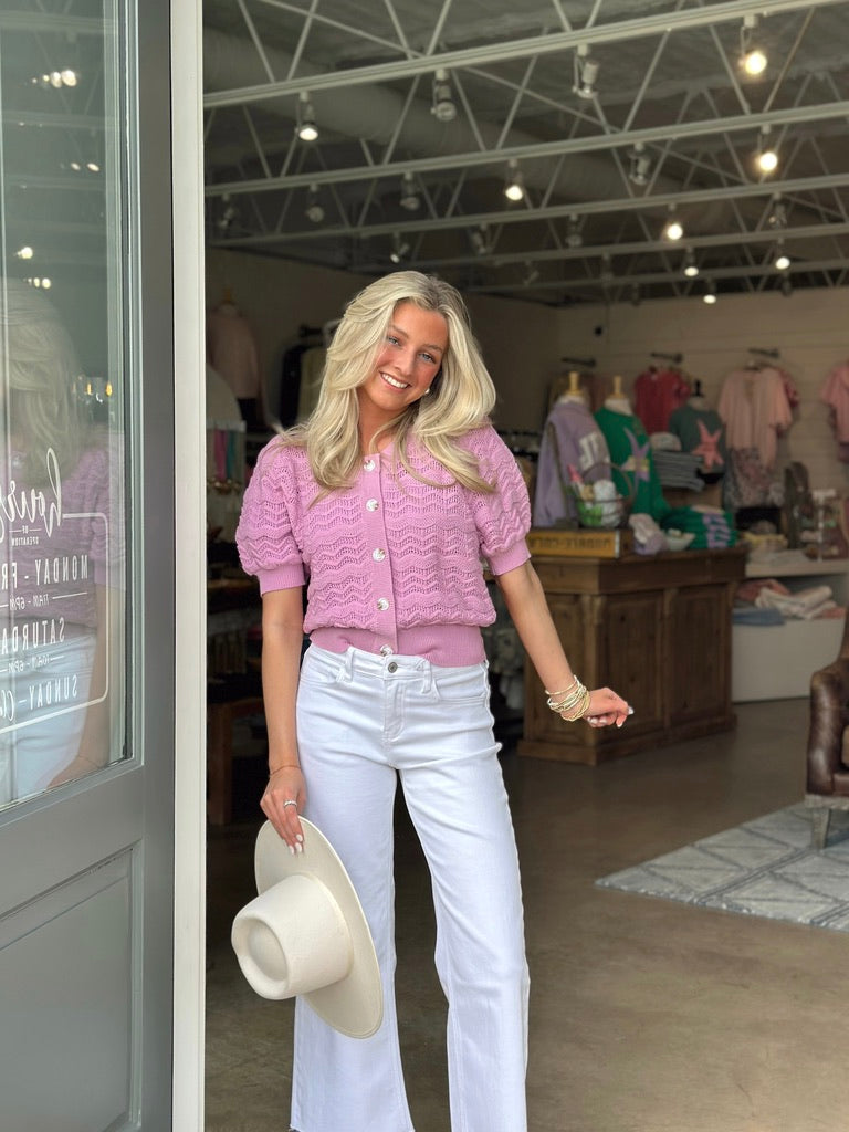 Purple Short Sleeve cardigan