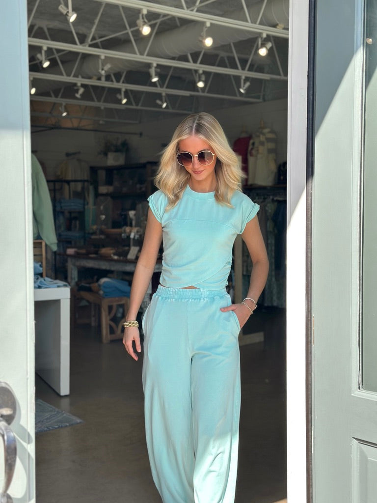 Turquoise Athletic Two Piece set