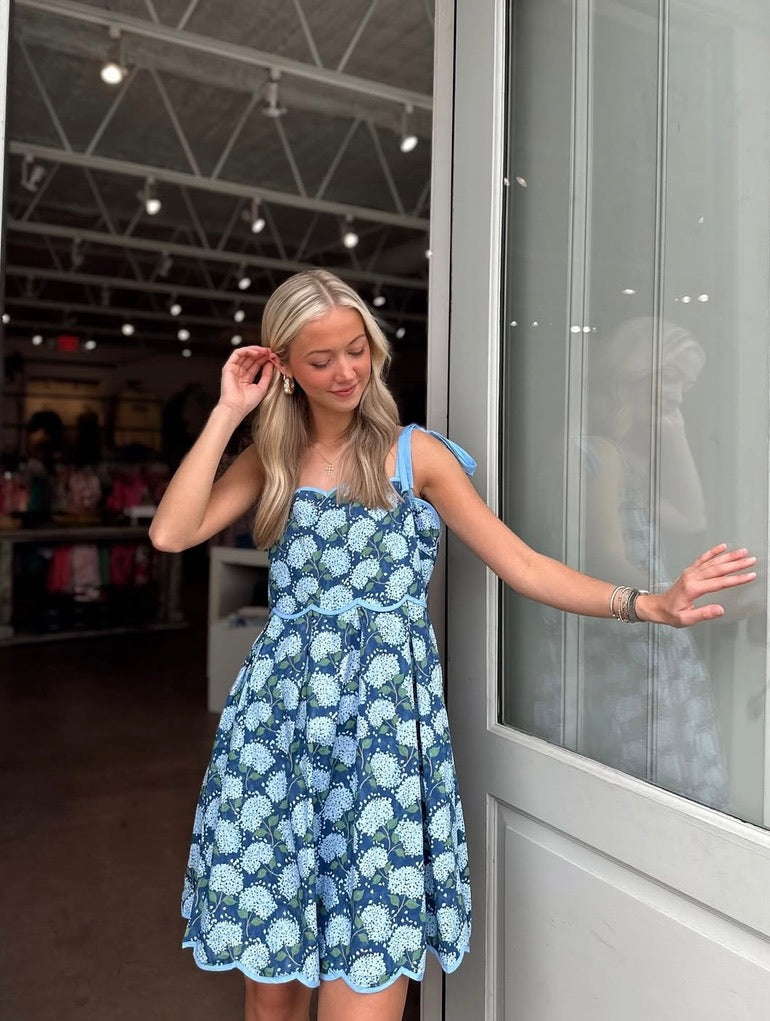 Hadden Hydrangea Mini dress - Navy