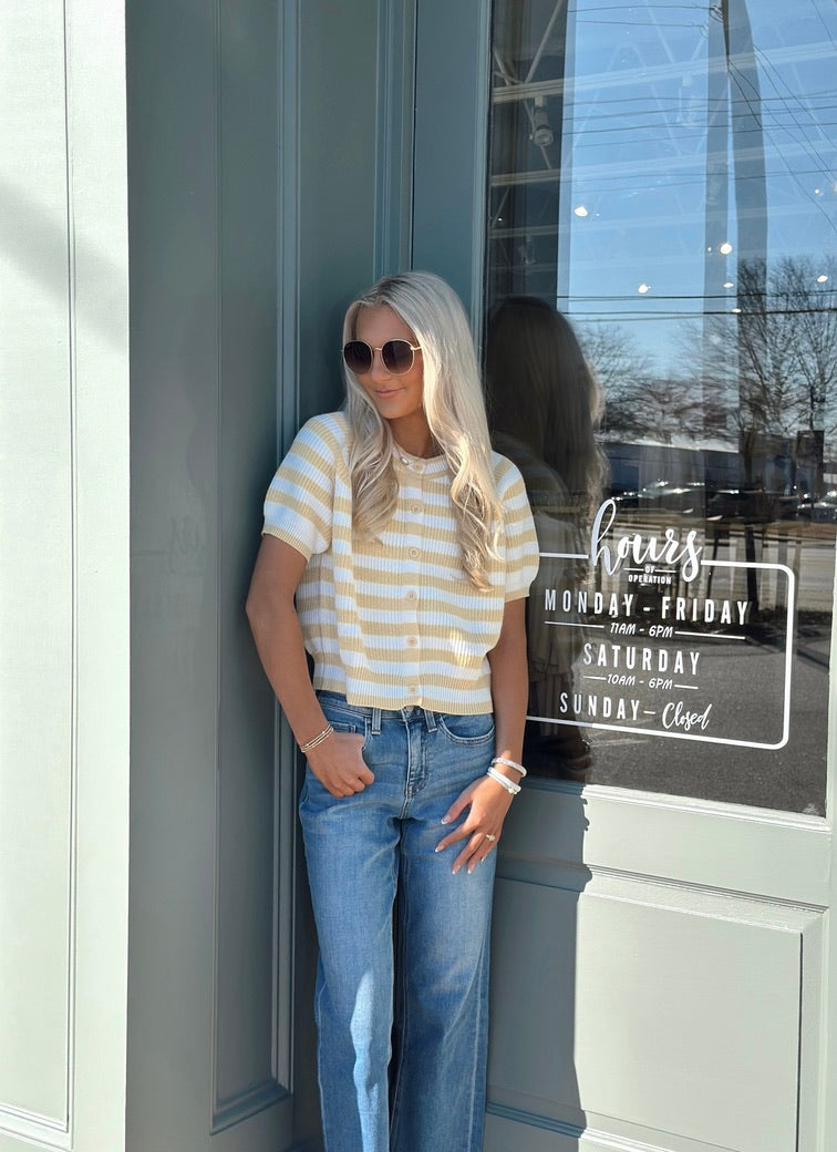 Yellow Striped Cardigan top