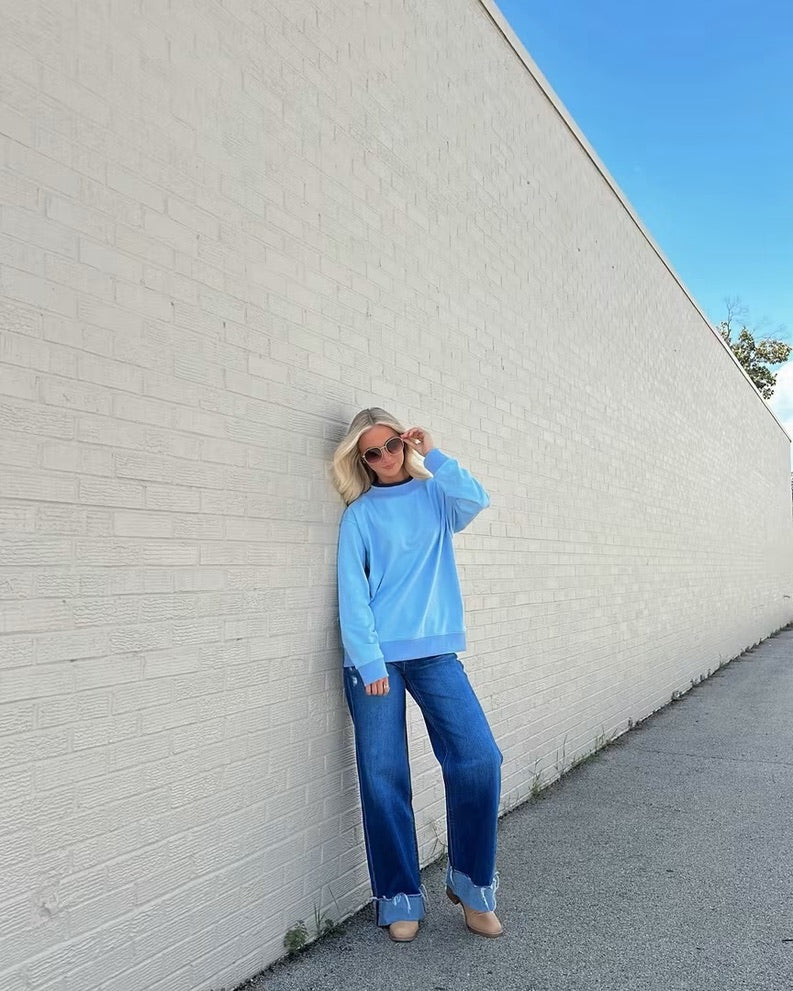 Blue Mockneck sweatshirt