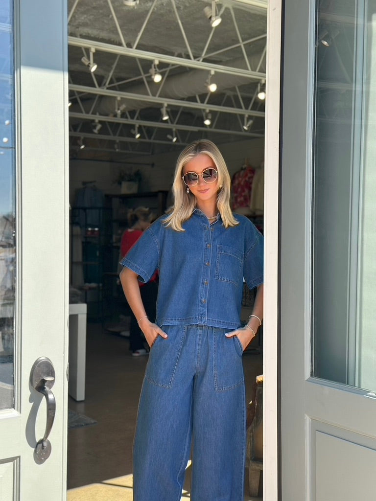 Everyday Denim Button Up top