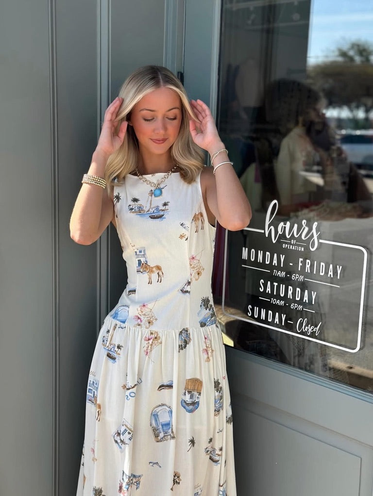 Boat Neck Seaside dress