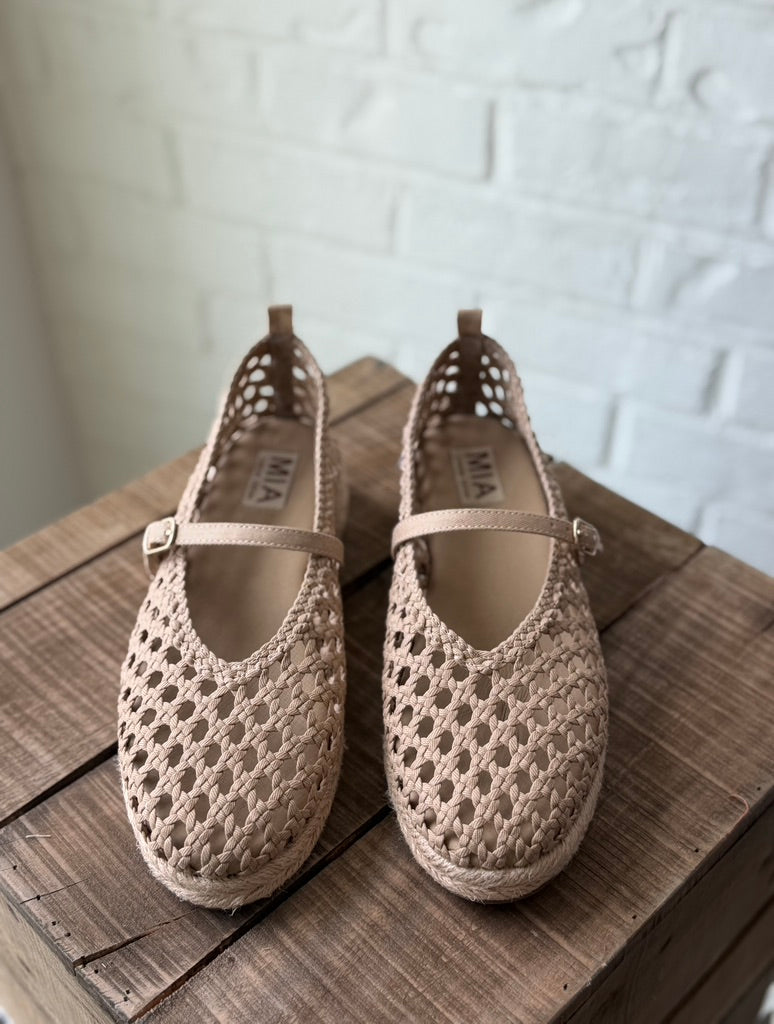 Ela Natural Woven Platform flat