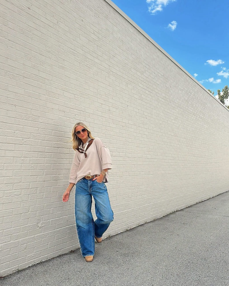 Beige Waffle Knit top