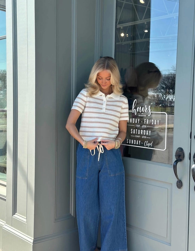 Taupe Collared top