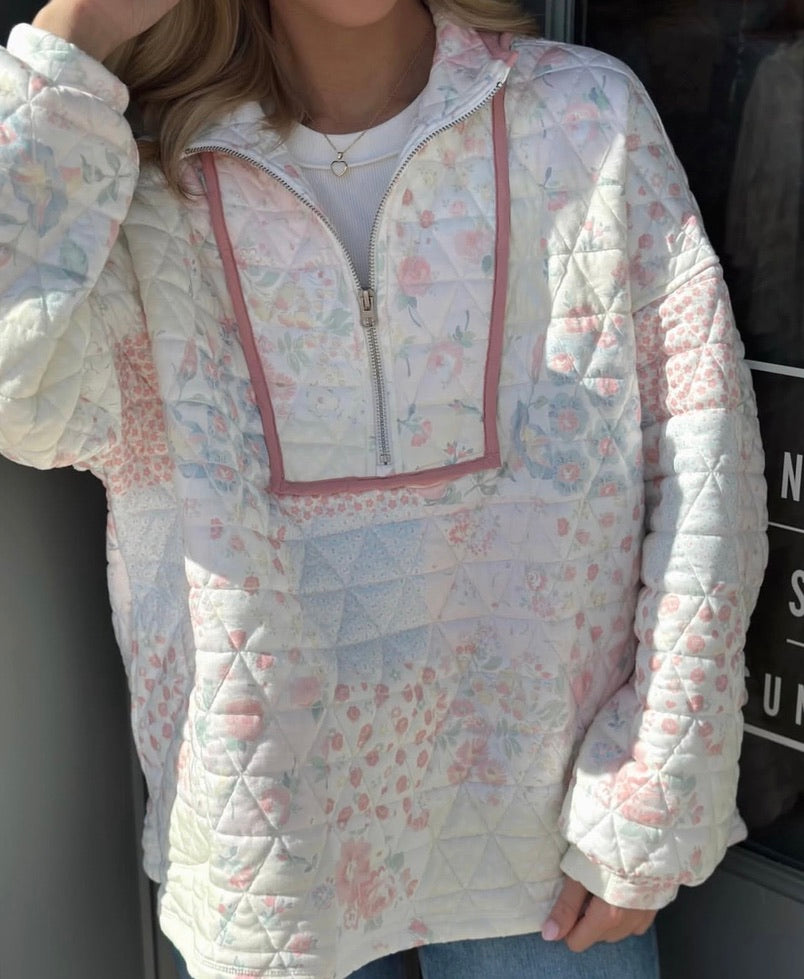 Quilted Pullover top - Pink