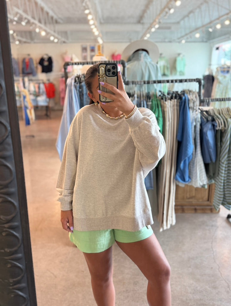Natural Heather Weekender top