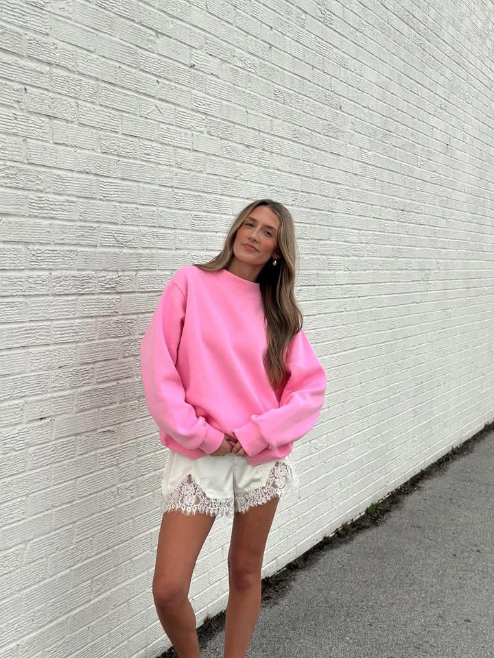 Fleece Mockneck sweatshirt - Pink