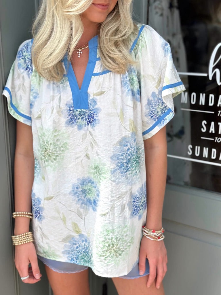 Haven Blue and Green top