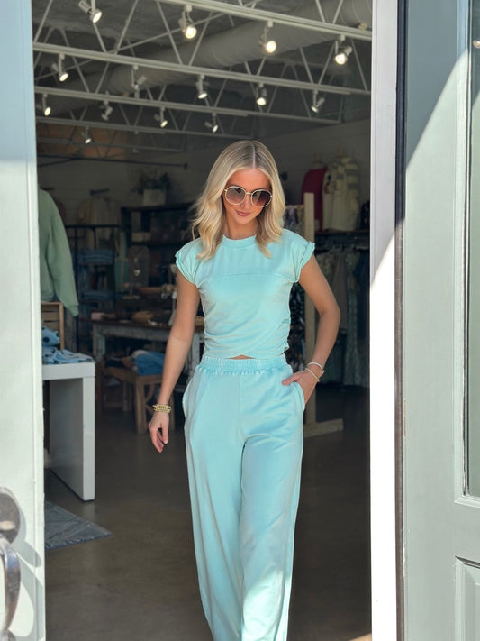 Turquoise Athletic Two Piece set