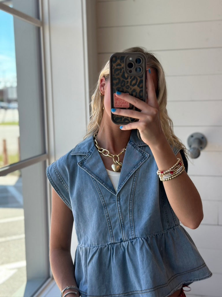 Denim Collared top