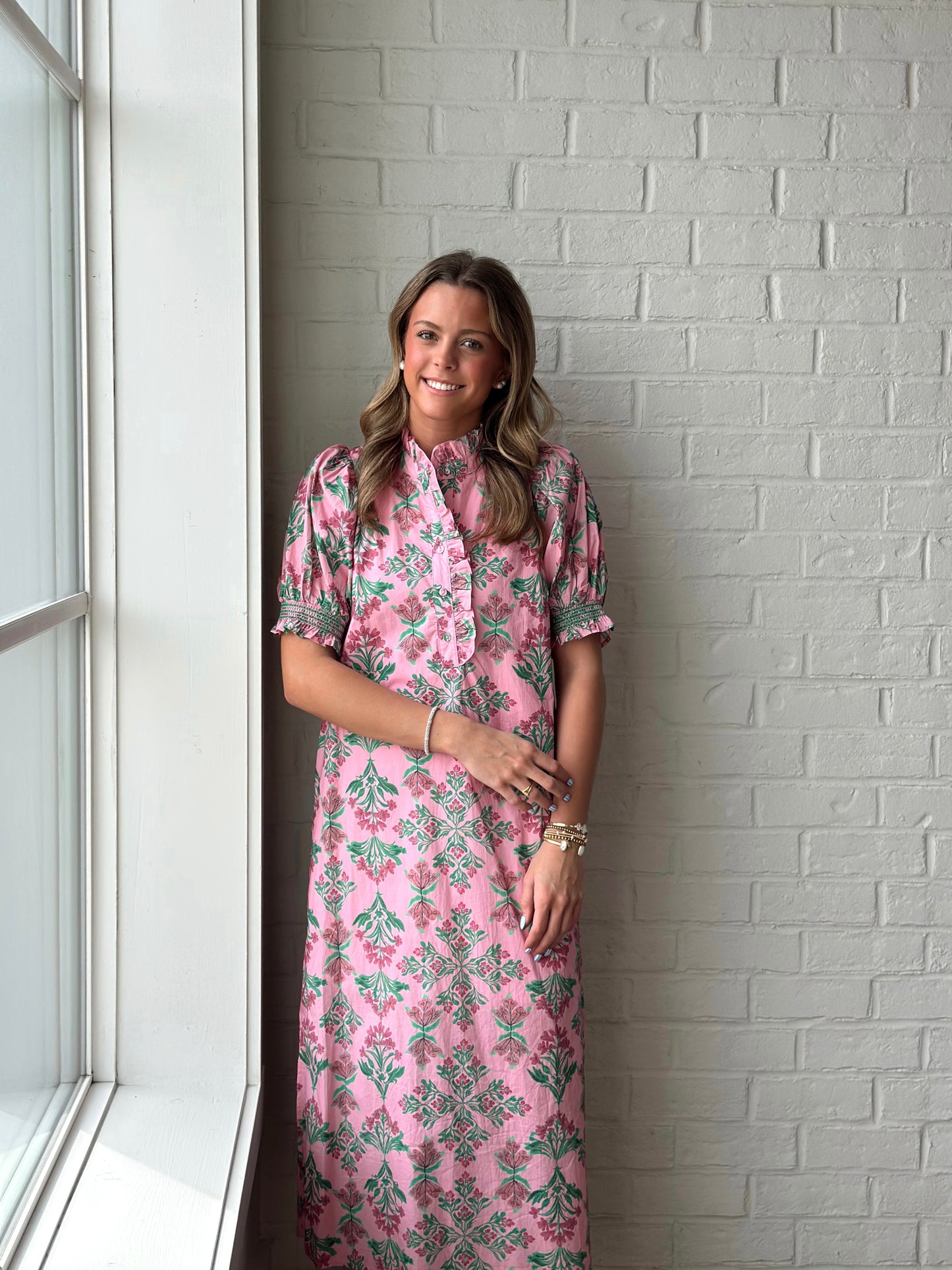 Pink Floral Mix Maxi dress