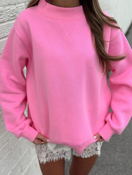 Fleece Mockneck sweatshirt - Pink