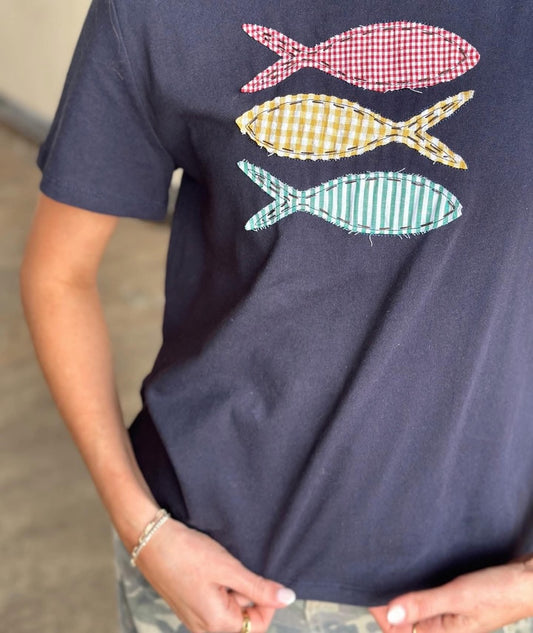 Patchwork Fish tee