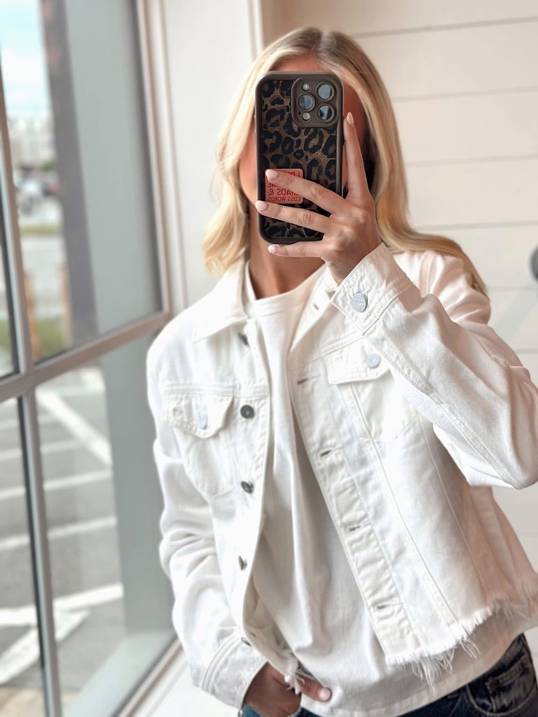 White Cropped Denim jacket