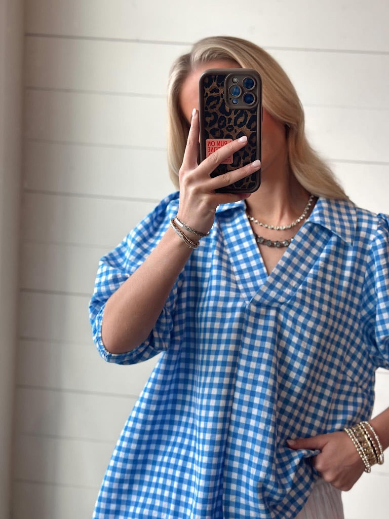Blue Gingham top
