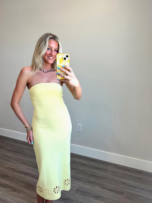 Yellow Midi Tube dress