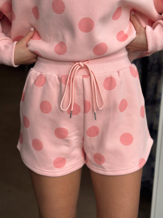 Polka Dot Drawstring short - Pink