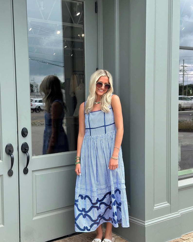 Navy Adrianna Maxi dress
