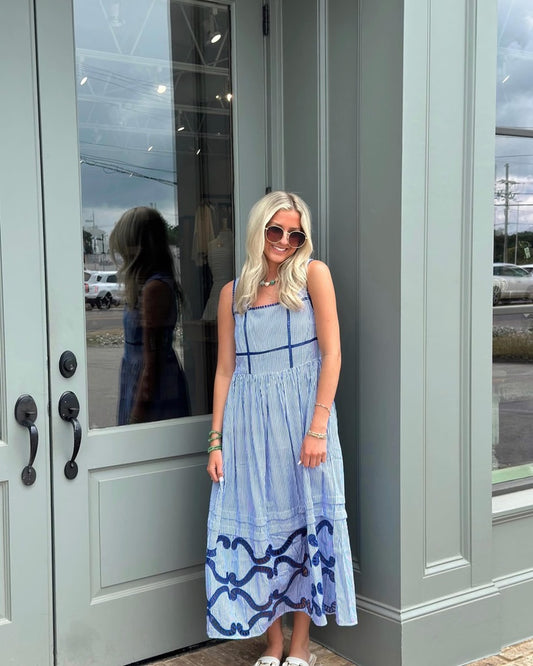 Navy Adrianna Maxi dress