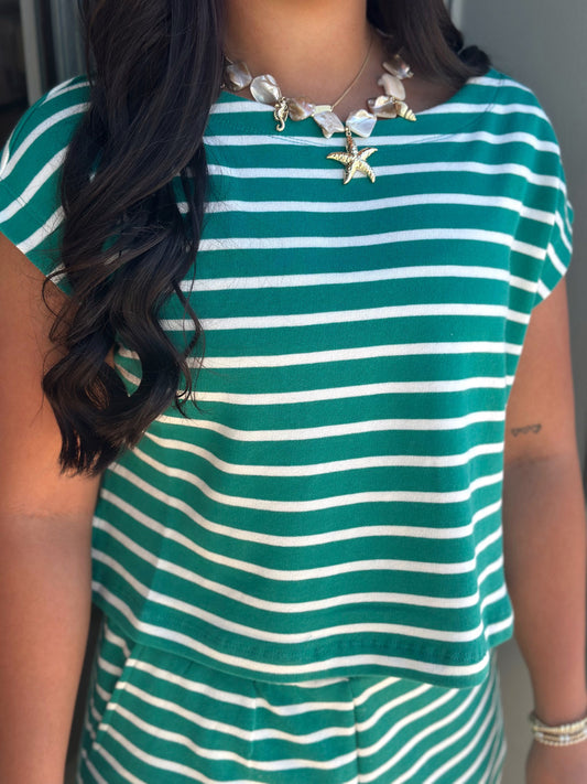 Tilly Striped top - Rainforest