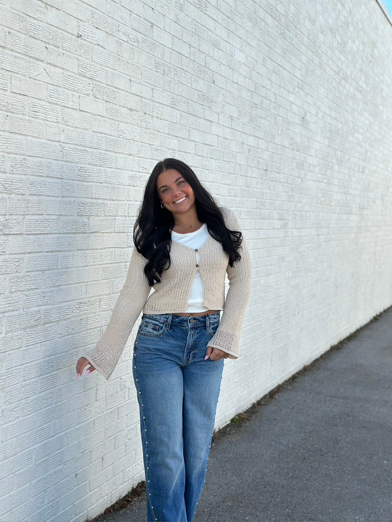 Bell Sleeve Crochet cardigan