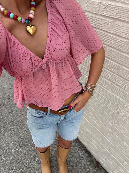 Polka Dot V-Neck top