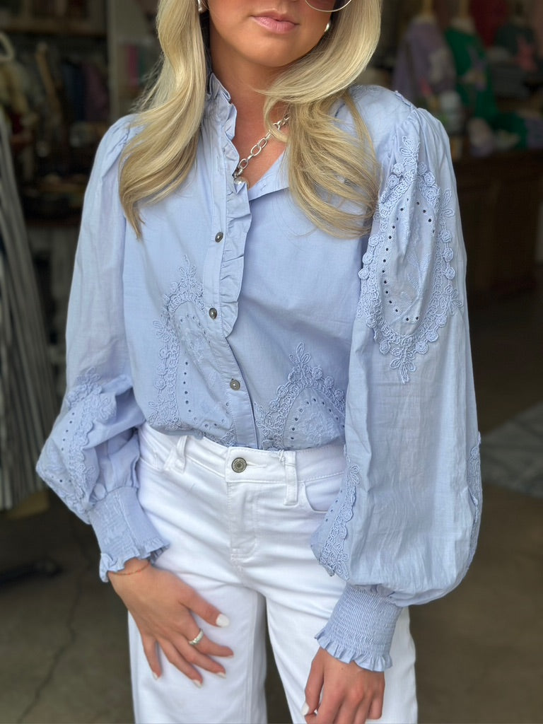 Periwinkle Blue Embroidered top