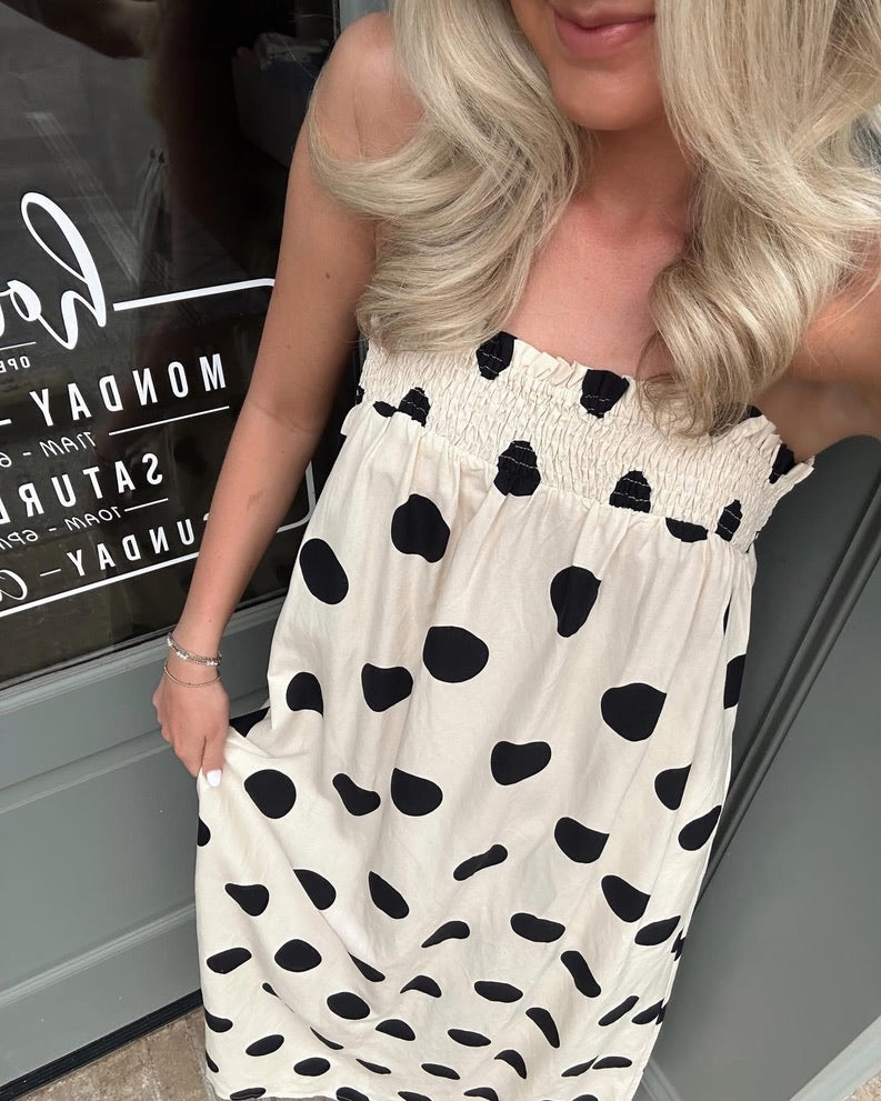 Cream Polka Dot Maxi dress