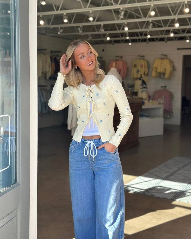 Butter Yellow Girly Tie top