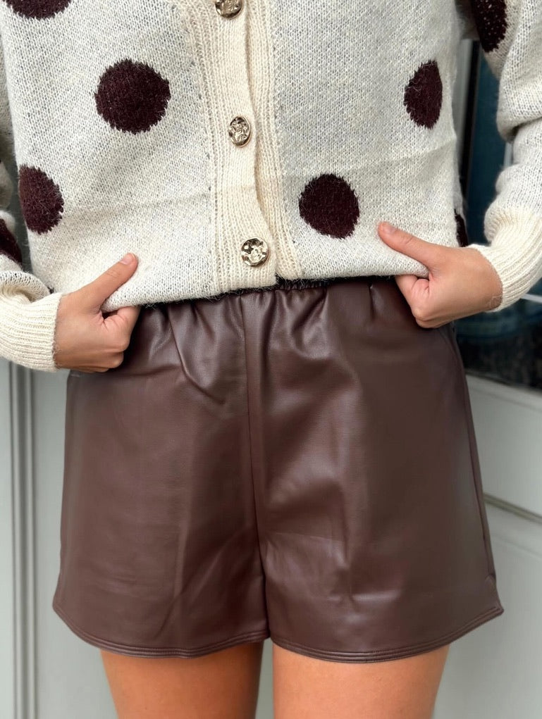 Espresso Faux Leather short