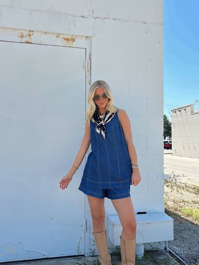 Denim Tank and Short set