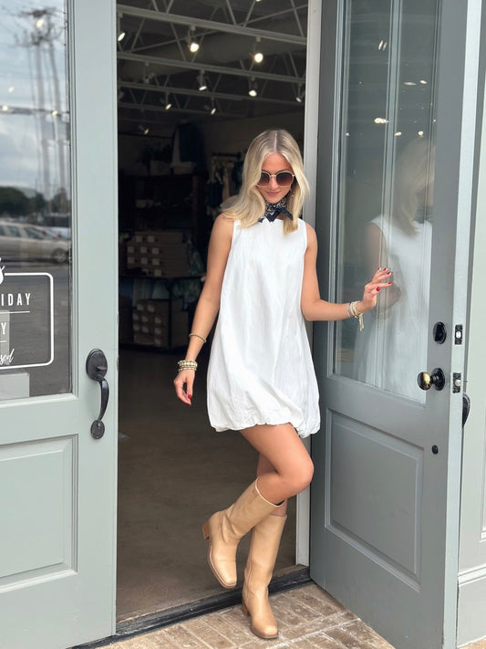 White Bubble Mini dress