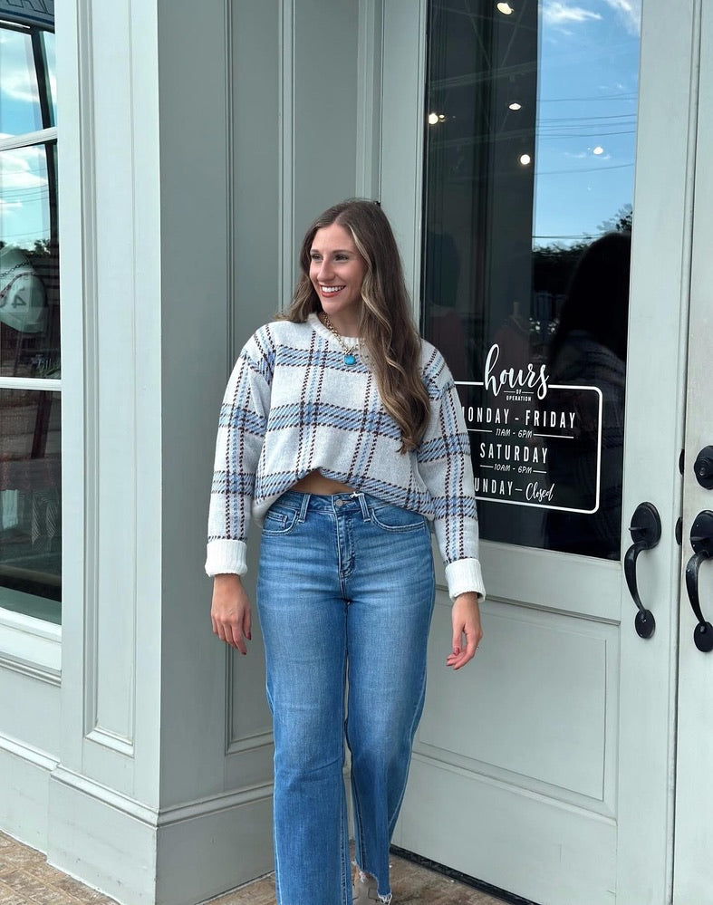 Junction Plaid Sweater top