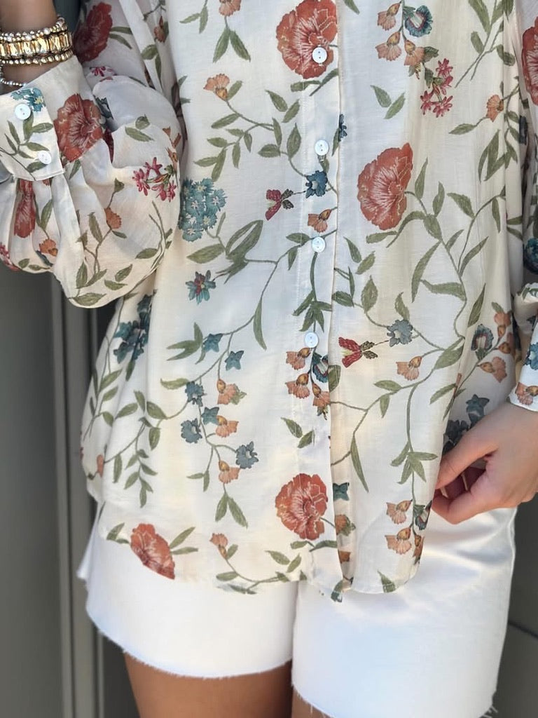Ecru Soft Floral top