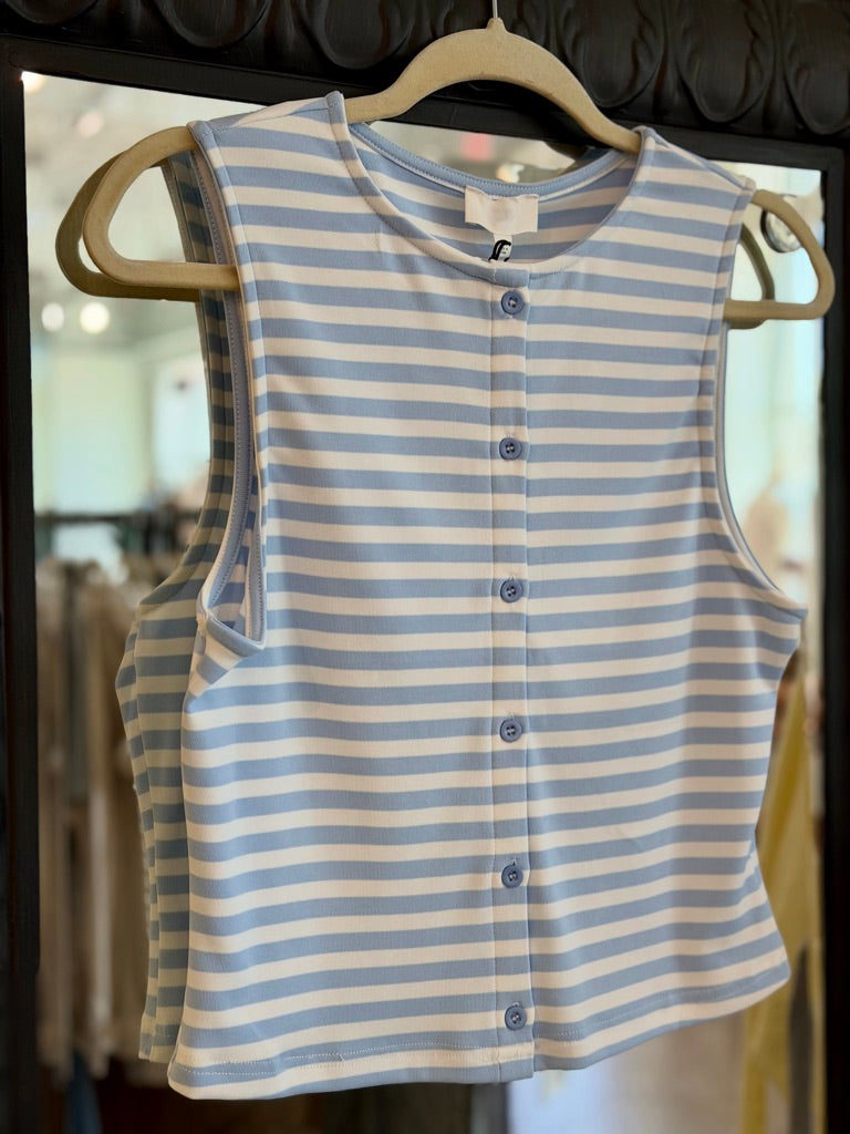 High Neck Stripe Knit top