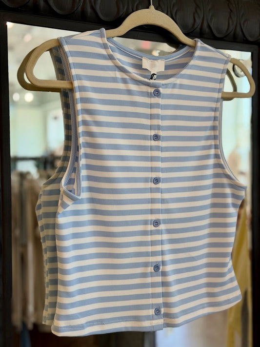 High Neck Stripe Knit top