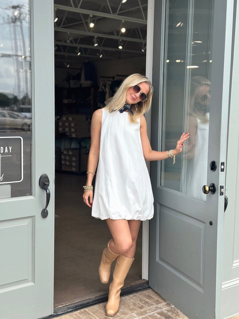 White Bubble Mini dress