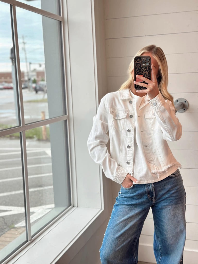 White Cropped Denim jacket
