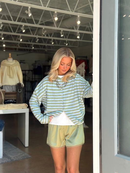 Piper Cardigan top - Blue and Green