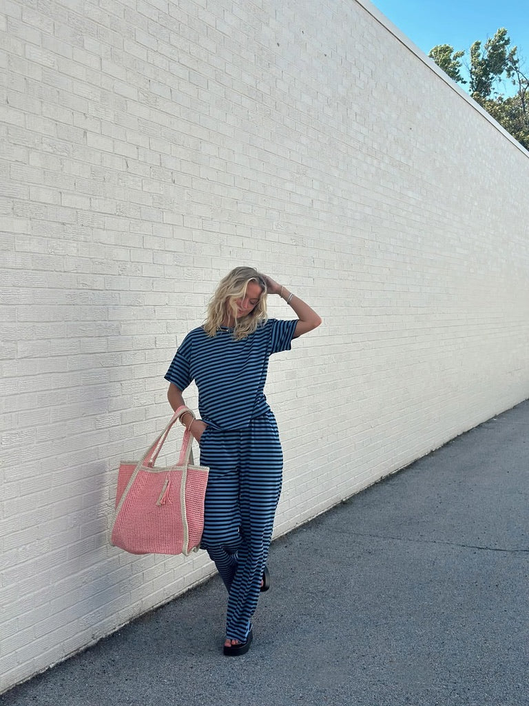 Navy and Sky Striped set