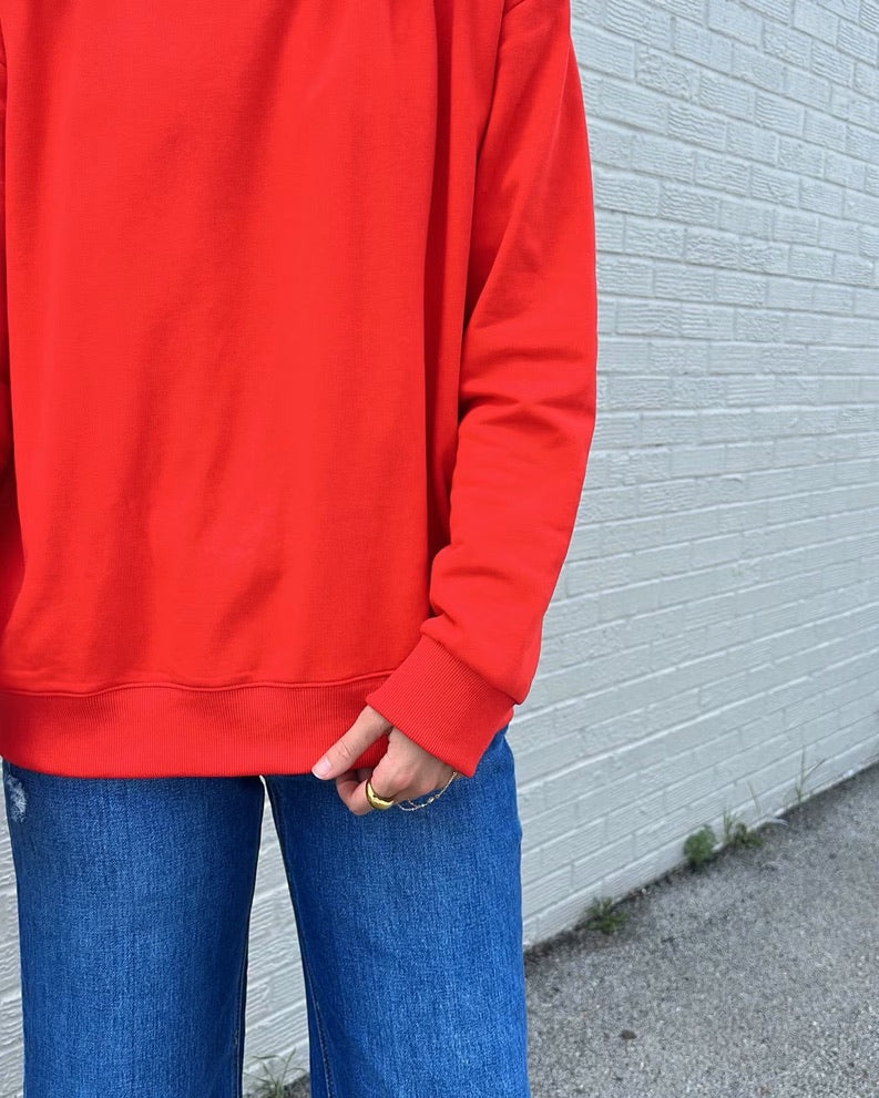 Red Mockneck sweatshirt