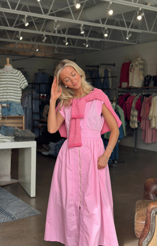 Bubblegum Pink Zipper dress