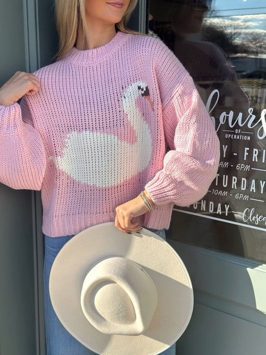 Pink Swan sweater
