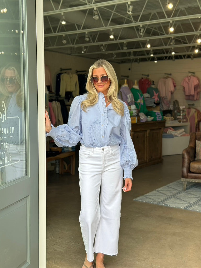 Periwinkle Blue Embroidered top