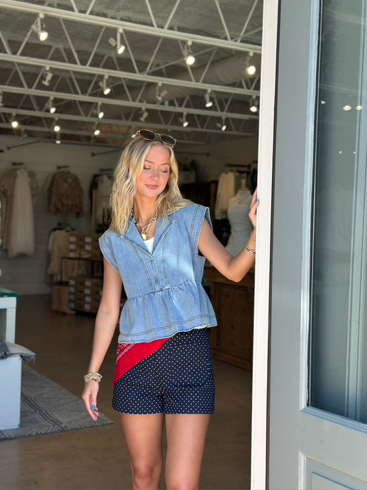 Denim Collared top